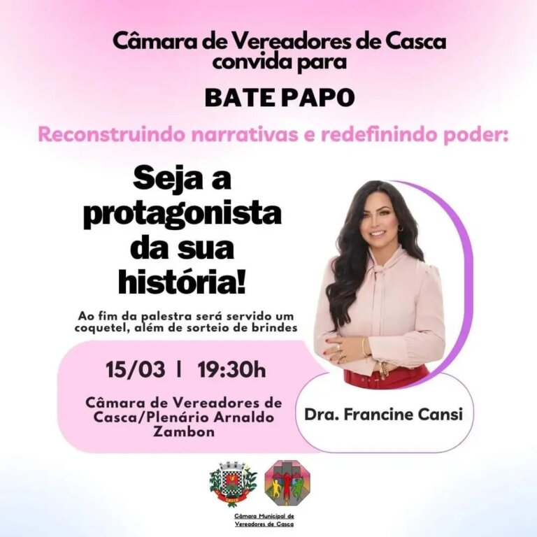 Câmara de Casca realiza evento em homenagem às mulheres nesta sexta-feira