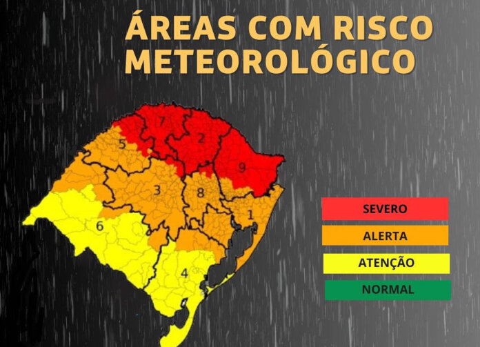 Defesa Civil do RS alerta para chuva forte neste final de semana