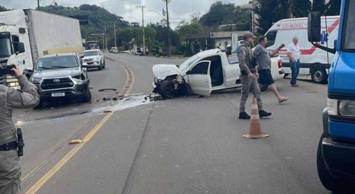 Acidente registrado na ERS 324, em Vila Maria