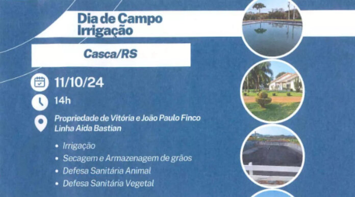 Dia de Campo sobre Irrigação acontece nesta sexta-feira em Casca