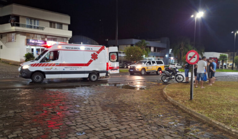 Motociclista fica ferido em acidente no perímetro urbano de Casca