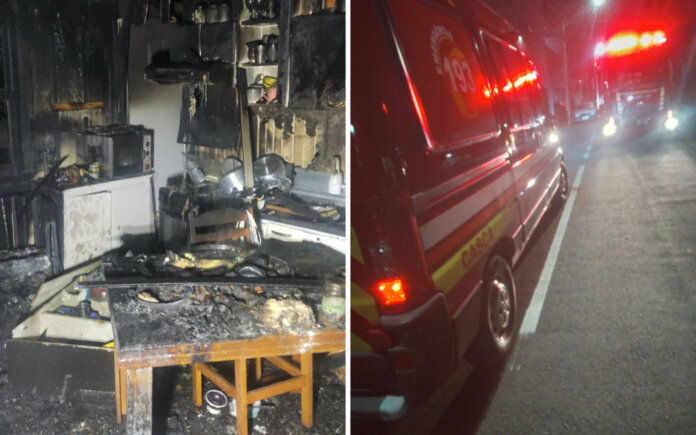 Fogo destrói residência no município de Casca