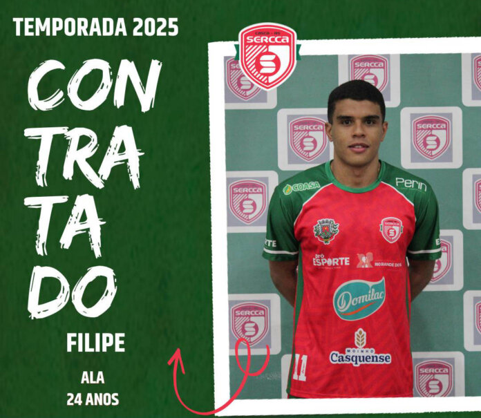 Filipe Santana é o novo reforço do Sercca para a temporada