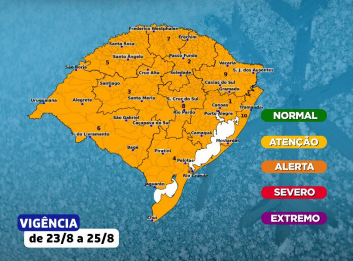 Defesa Civil emite aviso meteorológico de declínio de temperatura