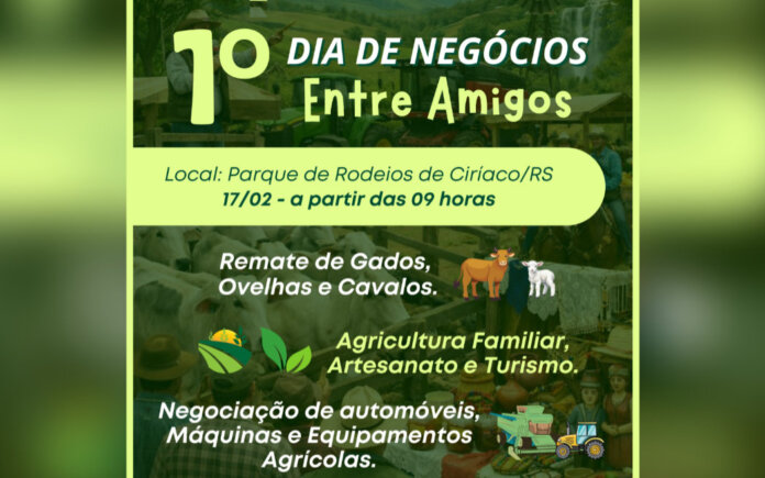 Dia de Negócios Entre Amigos acontece nesta terça-feira, em Ciríaco