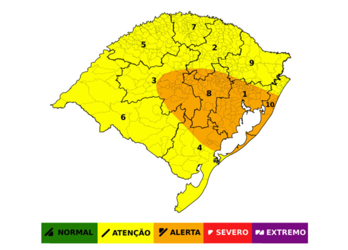 Defesa Civil alerta para tempestades com vento forte e granizo no RS nesta segunda-feira