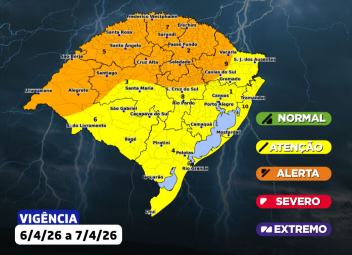 Centro de Monitoramento da Defesa Civil do RS traz o prognóstico meteorológico para os próximos dias