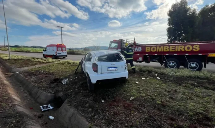 Saída de pista é registrada na ERS-129, em Casca