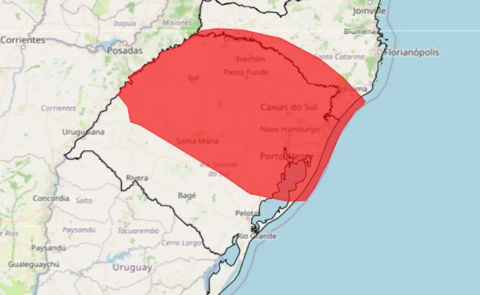 INMET emite alerta de grande perigo para tempestades no Estado
