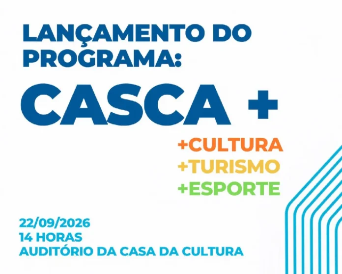 Programa Casca + será lançado com R$ 595 mil em editais para Cultura, Turismo e Esporte