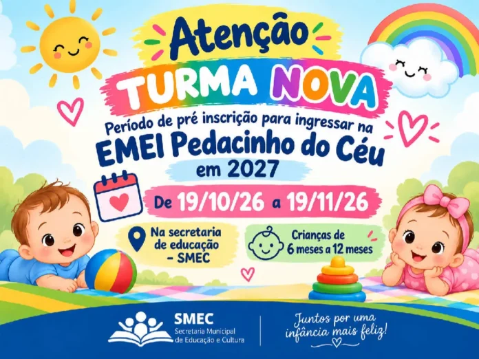 Município de Ciríaco amplia atendimento na EMEI Pedacinho do Céu para crianças a partir dos seis meses